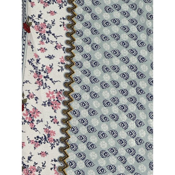 Xhilaration Tank Top Womens XS Flowers Flowy Polyester Blend Blue Red Solid Back - Picture 3 of 10